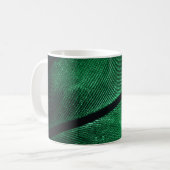 Grüne Feder, schöne Mustertextur. Kaffeetasse (Vorderseite Links)
