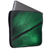 Grüne Feder, schöne Mustertextur. Laptopschutzhülle (Vorne Rechts)