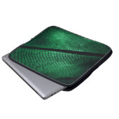 Grüne Feder, schöne Mustertextur. Laptopschutzhülle (Vorne Knopf)