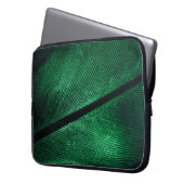 Grüne Feder, schöne Mustertextur. Laptopschutzhülle (Vorderseite Links)