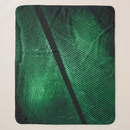 Grüne Feder, schöne Mustertextur. Sherpadecke (Vorderseite)