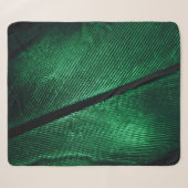 Grüne Feder, schöne Mustertextur. Sherpadecke (Vorderseite (Horizontal))
