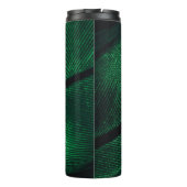 Grüne Feder, schöne Mustertextur. Thermosbecher (Rückseite)