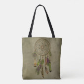 Grüne Federn | Boho Dreamcatcher Tasche (Rückseite)