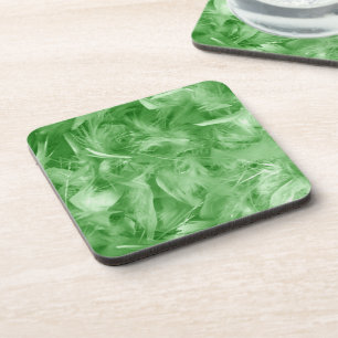 Grüne Federn Getränkeuntersetzer