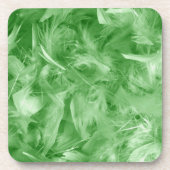 Grüne Federn Getränkeuntersetzer (Vorderseite)