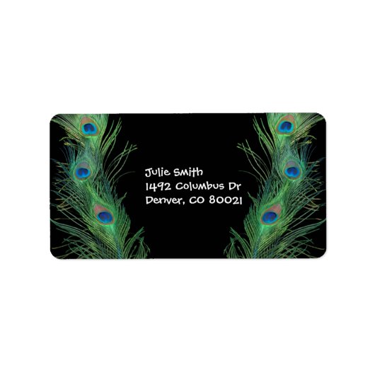 Grüne Federn mit Schwarz Adressaufkleber (Vorne)