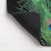 Grüne Federn mit Schwarz Mousepad (Ecke)