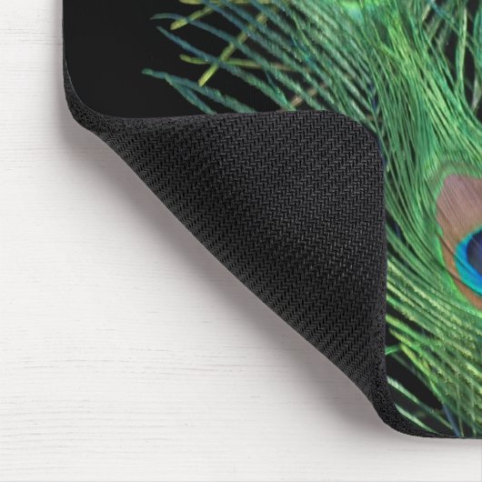Grüne Federn mit Schwarz Mousepad (Ecke)