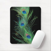 Grüne Federn mit Schwarz Mousepad (Mit Mouse)