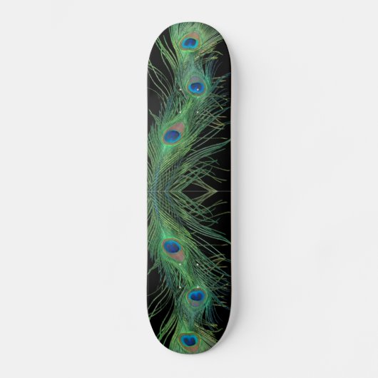 Grüne Federn mit Schwarz Skateboard (Vorderseite)