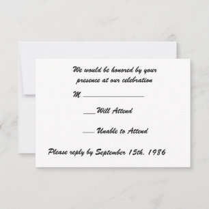 Grüne Federn mit schwarzer Hochzeits-RSVP RSVP Karte