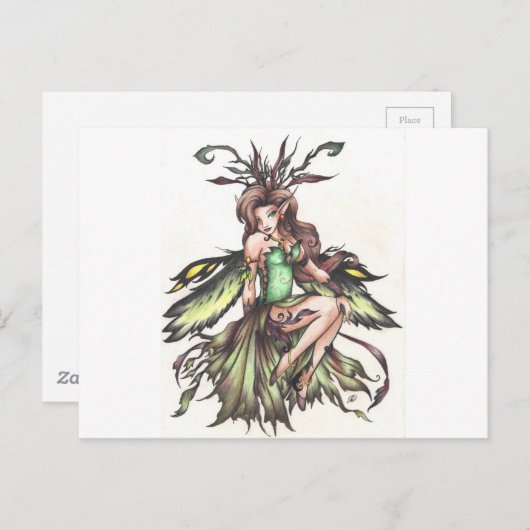 grüne Fee Postkarte (Vorne/Hinten)