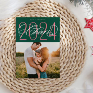 Grüne Feier 2024 Weihnachtsfotokarte Feiertagskarte