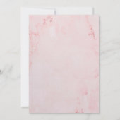 Grüne Feier des Lebens Beerdigung Rosa Marmor Einladung (Rückseite)