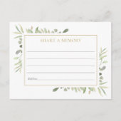 Grüne Feier des Lebens gemeinsam mit einer Memory Postkarte (Vorderseite)