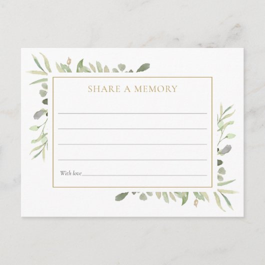 Grüne Feier des Lebens gemeinsam mit einer Memory Postkarte (Vorderseite)