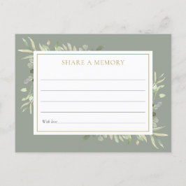 Grüne Feier des Lebens gemeinsam mit einer Memory  Postkarte