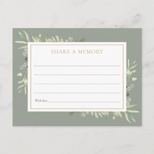 Grüne Feier des Lebens gemeinsam mit einer Memory  Postkarte (Vorderseite)