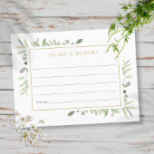 Grüne Feier des Lebens gemeinsam mit einer Memory Postkarte