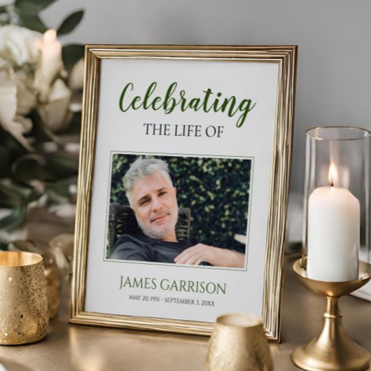 Grüne Feier des Lebens mit Beerdigung des Fotos Poster