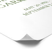 Grüne Feier des Lebens mit Foto feiern Poster (Ecke)