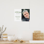 Grüne Feier des Lebens mit Foto feiern Poster (Küche)