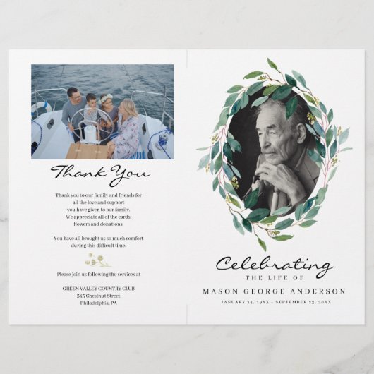 Grüne Feier des Programms zur Beerdigung des Leben Flyer (Vorne)