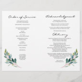 Grüne Feier des Programms zur Beerdigung des Leben Flyer (Hinten)