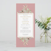 Grüne Feier zum Lebensbeerdigung Invi Einladung (Stehend Vorderseite)