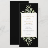 Grüne Feier zum Lebensbeerdigung Invi Einladung (Vorne/Hinten)