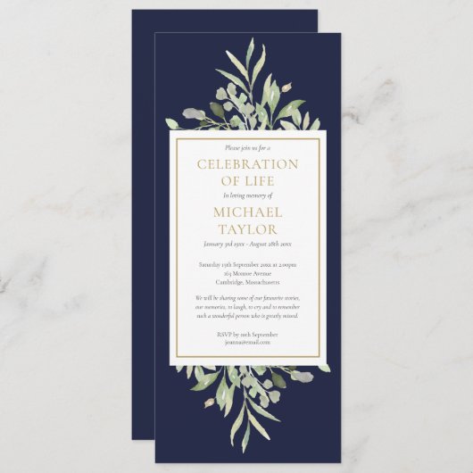 Grüne Feier zum Lebensbitter Einladung (Vorne/Hinten)