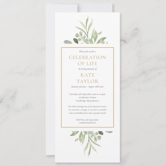 Grüne Feier zum Lebensbitter Einladung (Vorderseite)