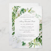 Grüne Feier zur Beerdigung des Lebens Einladung (Vorne/Hinten)