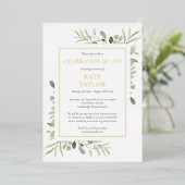 Grüne Feier zur Beerdigung des Lebens Gold Folieneinladung (Stehend vorne)