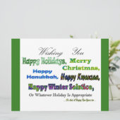 Grüne Feiertage Feiertagskarte (Stehend Vorderseite)