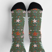 Grüne Feiertage Pastel Frohe Weihnachtsfeiertage Socken (Oben)