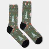 Grüne Feiertage Pastel Frohe Weihnachtsfeiertage Socken (Rechts)