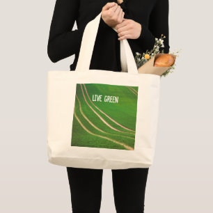 Grüne Felder Jumbo Stoffbeutel