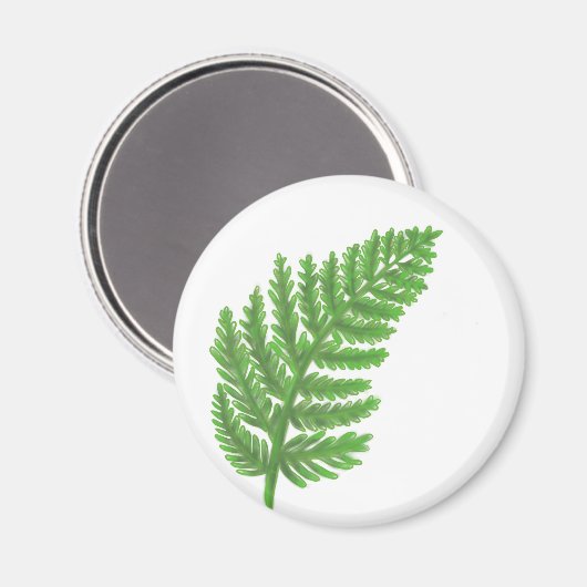 Grüne Fern, grünes Blattwerk, botanisches Muster Magnet (Vorderseite/Rückseite)