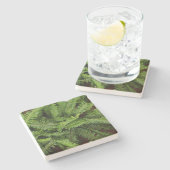 Grüne Fern Textur, Stone Untersetzer (Seitenansicht)