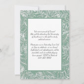 Grüne Ferns Vintag Foto Abschluss Ankündigung (Rückseite)