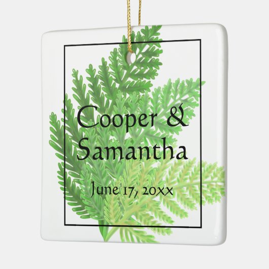 Grüne Ferns Wald botanisch Keramikornament (Links)