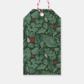 Grüne festliche Botanische Weihnachtsgeschenke Tag Geschenkanhänger (Vorderseite)