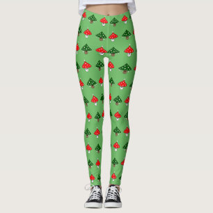 Grüne festliche Pilze Leggings