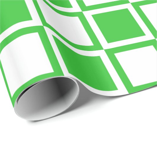 Grüne, fette Mod-Quadrate Geschenkpapier (Rolleneckpunkt)