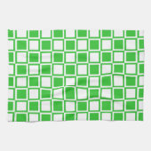 Grüne, fette Mod-Quadrate Geschirrtuch (Horizontal)