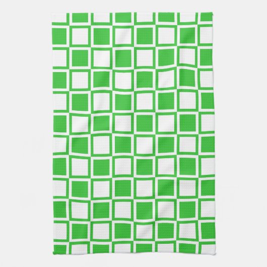 Grüne, fette Mod-Quadrate Geschirrtuch (Vertikal)