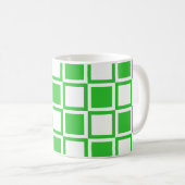 Grüne, fette Mod-Quadrate Kaffeetasse (VorderseiteRechts)