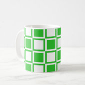 Grüne, fette Mod-Quadrate Kaffeetasse (Vorderseite Links)
